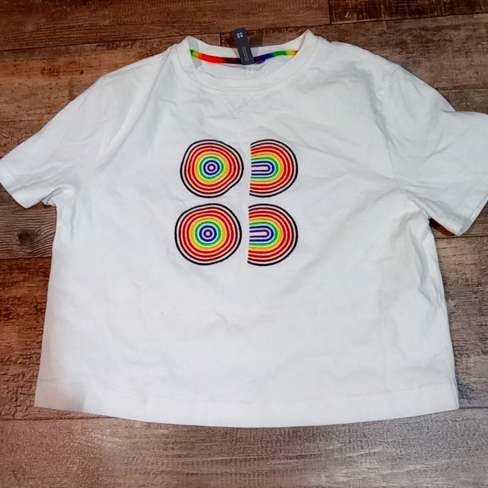 Sweaty Betty LGBTQ rainbow shirt